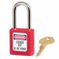 Zenex Thermoplastic Safety Padlock 1-1/2" Wide with 1-1/2" Shackle (Red)