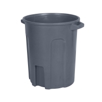 Round Trash Can with Lift Handle 55 Gallon (Grey)