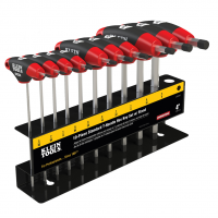 Hex Key Set, SAE T-Handle, 4-Inch, with Stand, 10-Piece