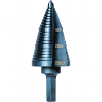 3-Step Drill Bit, 3/8-Inch Hex, Double Straight Flute, 7/8-Inch to 1-3/8-Inch