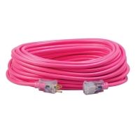 Cool Pink Outdoor Extension Cord With Power Li Ght Indicator 12/3 Sjtw 100"