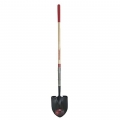 Round Point Shovel, SuperSocket and PowerStep with Wood Handle and Cushion Grip