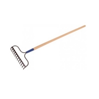 Bow Rake, Forged, with Fiberglass Handle and Cushion Grip (15 Tooth)