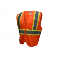 Economy Type R Class 2 Safety Vest with Two-Tone Trim - Hi-Vis Orange (2X)