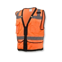 Heavy Duty Surveyor Safety Vest - Hi-Vis Orange (2X)