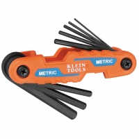 Compact Folding Hex Key Set, 8-Key, Metric Sizes